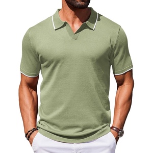 image:imageCOOFANDY Mens Polo Shirts Short Sleeve Casual Knit Polo Shirt Vintage Golf T Shirts Old Money TopsLight Green