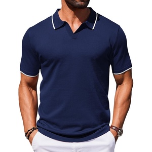 image:imageCOOFANDY Mens Polo Shirts Short Sleeve Casual Knit Polo Shirt Vintage Golf T Shirts Old Money TopsNavy Blue