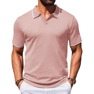 image:imageCOOFANDY Mens Polo Shirts Short Sleeve Casual Knit Polo Shirt Vintage Golf T Shirts Old Money TopsPink
