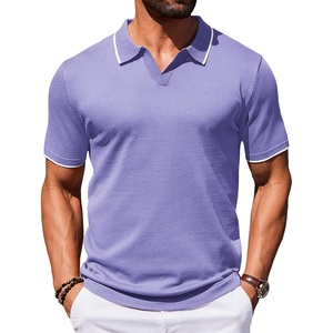 image:imageCOOFANDY Mens Polo Shirts Short Sleeve Casual Knit Polo Shirt Vintage Golf T Shirts Old Money TopsPurple