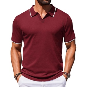 image:imageCOOFANDY Mens Polo Shirts Short Sleeve Casual Knit Polo Shirt Vintage Golf T Shirts Old Money TopsWine Red