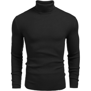 image:imageCOOFANDY Mens Ribbed Slim Fit Knitted Pullover Casual Turtleneck SweaterBlack