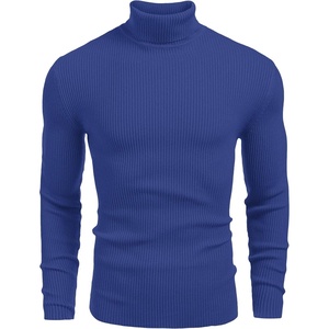 image:imageCOOFANDY Mens Ribbed Slim Fit Knitted Pullover Casual Turtleneck SweaterBlue