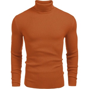 image:imageCOOFANDY Mens Ribbed Slim Fit Knitted Pullover Casual Turtleneck SweaterBritish Tan
