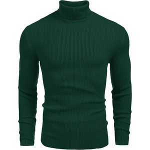 image:imageCOOFANDY Mens Ribbed Slim Fit Knitted Pullover Casual Turtleneck SweaterHunter Green