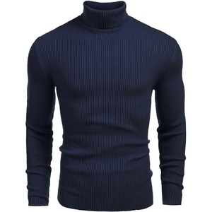 image:imageCOOFANDY Mens Ribbed Slim Fit Knitted Pullover Casual Turtleneck SweaterSapphire
