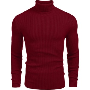 image:imageCOOFANDY Mens Ribbed Slim Fit Knitted Pullover Casual Turtleneck SweaterWine Red