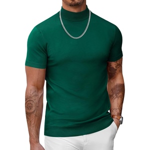 image:imageCOOFANDY Mens Short Sleeve Mock Turtleneck SweaterGreen