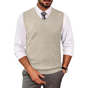 image:imageCOOFANDY Mens Sleeveless Sweater Vest Lightweight VNeck Cotton Vest Pullover1 Apricot