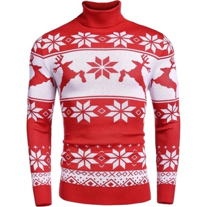 image:imageCOOFANDY Mens Slim Fit Turtleneck Sweater Casual Knitted Twisted Pullover Solid SweatersChristmas Red