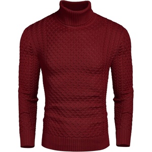 image:imageCOOFANDY Mens Slim Fit Turtleneck Sweater Casual Knitted Twisted Pullover Solid SweatersWine Red