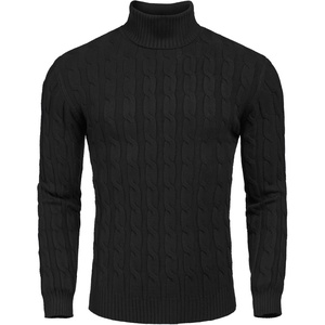 image:imageCOOFANDY Mens Slim Fit Turtleneck Sweater Casual Twisted Knitted Pullover Sweaters01black