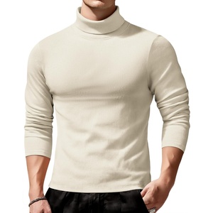 image:imageCOOFANDY Mens Slim Fit Turtleneck Sweater Long Sleeve Ribbed Turtle Neck Casual Lightweight Basic Pullover SweatersBeige