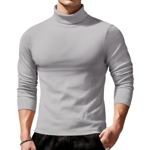 image:imageCOOFANDY Mens Slim Fit Turtleneck Sweater Long Sleeve Ribbed Turtle Neck Casual Lightweight Basic Pullover SweatersLight Gray