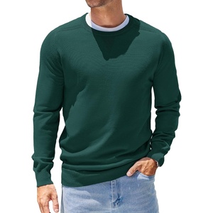 image:imageCOOFANDY Mens Sweater Crewneck Pullover Long Sleeve Lightweight Sweater Plain Knit Silm FitBright Green