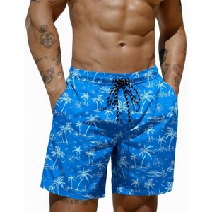 image:imageCOOFANDY Mens Swim Trunks 7 inch Bathing Suit with Mesh Liner Swim Shorts Board Short SwimsuitBlue Hibiscus Coconut Tree
