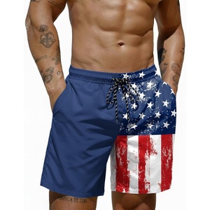 image:imageCOOFANDY Mens Swim Trunks 7 inch Bathing Suit with Mesh Liner Swim Shorts Board Short SwimsuitBlue Red American Flag