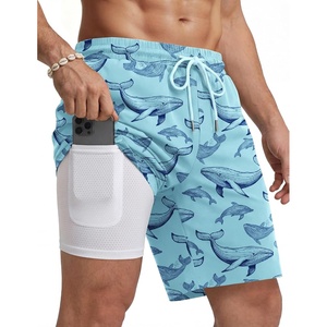 image:imageCOOFANDY Mens Swim Trunks with Compression Liner Quick Dry 7 Inch Bathing Suit Beach Short with Zipper PocketsOcean Whale