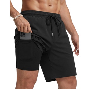 image:imageCOOFANDY Mens Swim Trunks with Compression Liner Quick Dry 7 Inch Bathing Suit Beach Short with Zipper PocketsPure Black