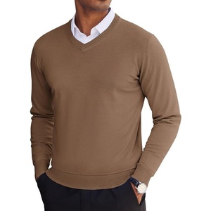 image:imageCOOFANDY Mens V Neck Sweater Lightweight Knitted Pullover SweatersBrown