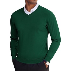 image:imageCOOFANDY Mens V Neck Sweater Lightweight Knitted Pullover SweatersGreen