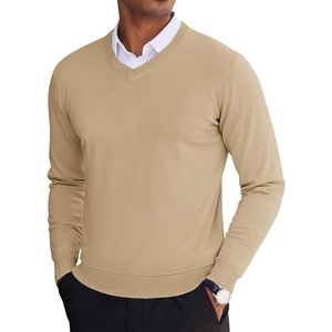 image:imageCOOFANDY Mens V Neck Sweater Lightweight Knitted Pullover SweatersKhaki