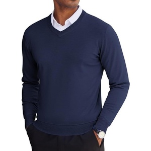 image:imageCOOFANDY Mens V Neck Sweater Lightweight Knitted Pullover SweatersNavy Blue