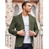 image:imageCOOFADNY Mens Casual Corduroy Blazer Classic Fit Two Button Sport Coat Fashion Notch Lapel Blazer JacketArmy Green