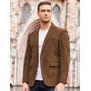 image:imageCOOFADNY Mens Casual Corduroy Blazer Classic Fit Two Button Sport Coat Fashion Notch Lapel Blazer JacketBrown