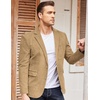 image:imageCOOFADNY Mens Casual Corduroy Blazer Classic Fit Two Button Sport Coat Fashion Notch Lapel Blazer JacketCoffee