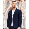 image:imageCOOFADNY Mens Casual Corduroy Blazer Classic Fit Two Button Sport Coat Fashion Notch Lapel Blazer JacketDark Blue
