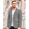 image:imageCOOFADNY Mens Casual Corduroy Blazer Classic Fit Two Button Sport Coat Fashion Notch Lapel Blazer JacketDark Gray