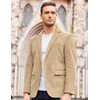 image:imageCOOFADNY Mens Casual Corduroy Blazer Classic Fit Two Button Sport Coat Fashion Notch Lapel Blazer JacketKhaki