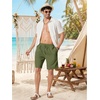 image:imageCOOFANDY Men Linen Blend Shorts Casual Drawstring Shorts Lightweight Summer Beach Short for Lounge Vacation TravelArmy Green