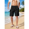 image:imageCOOFANDY Men Linen Blend Shorts Casual Drawstring Shorts Lightweight Summer Beach Short for Lounge Vacation TravelBlack