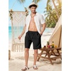 image:imageCOOFANDY Men Linen Blend Shorts Casual Drawstring Shorts Lightweight Summer Beach Short for Lounge Vacation TravelBlack