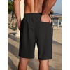 image:imageCOOFANDY Men Linen Blend Shorts Casual Drawstring Shorts Lightweight Summer Beach Short for Lounge Vacation TravelBlack