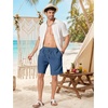 image:imageCOOFANDY Men Linen Blend Shorts Casual Drawstring Shorts Lightweight Summer Beach Short for Lounge Vacation TravelDark Blue