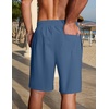 image:imageCOOFANDY Men Linen Blend Shorts Casual Drawstring Shorts Lightweight Summer Beach Short for Lounge Vacation TravelDark Blue