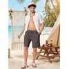image:imageCOOFANDY Men Linen Blend Shorts Casual Drawstring Shorts Lightweight Summer Beach Short for Lounge Vacation TravelDark Gray