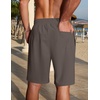 image:imageCOOFANDY Men Linen Blend Shorts Casual Drawstring Shorts Lightweight Summer Beach Short for Lounge Vacation TravelDark Gray