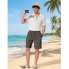 image:imageCOOFANDY Men Linen Blend Shorts Casual Drawstring Shorts Lightweight Summer Beach Short for Lounge Vacation TravelDark Gray
