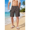 image:imageCOOFANDY Men Linen Blend Shorts Casual Drawstring Shorts Lightweight Summer Beach Short for Lounge Vacation TravelDark Gray