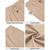 image:imageCOOFANDY Men Linen Blend Shorts Casual Drawstring Shorts Lightweight Summer Beach Short for Lounge Vacation TravelDark Khaki