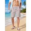image:imageCOOFANDY Men Linen Blend Shorts Casual Drawstring Shorts Lightweight Summer Beach Short for Lounge Vacation TravelLight Gray