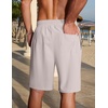 image:imageCOOFANDY Men Linen Blend Shorts Casual Drawstring Shorts Lightweight Summer Beach Short for Lounge Vacation TravelLight Gray