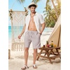 image:imageCOOFANDY Men Linen Blend Shorts Casual Drawstring Shorts Lightweight Summer Beach Short for Lounge Vacation TravelLight Gray