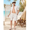 image:imageCOOFANDY Men Linen Blend Shorts Casual Drawstring Shorts Lightweight Summer Beach Short for Lounge Vacation TravelLinen Blend Khaki