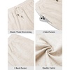 image:imageCOOFANDY Men Linen Blend Shorts Casual Drawstring Shorts Lightweight Summer Beach Short for Lounge Vacation TravelLinen Blend Khaki