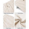 image:imageCOOFANDY Men Linen Blend Shorts Casual Drawstring Shorts Lightweight Summer Beach Short for Lounge Vacation TravelLinen Khaki
